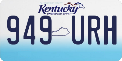 KY license plate 949URH