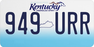 KY license plate 949URR