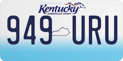 KY license plate 949URU