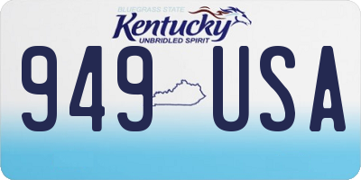 KY license plate 949USA