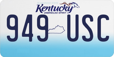 KY license plate 949USC