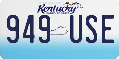 KY license plate 949USE