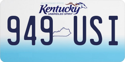 KY license plate 949USI