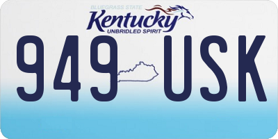 KY license plate 949USK