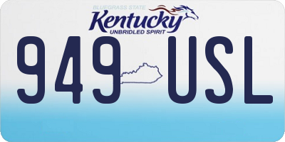 KY license plate 949USL