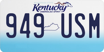 KY license plate 949USM