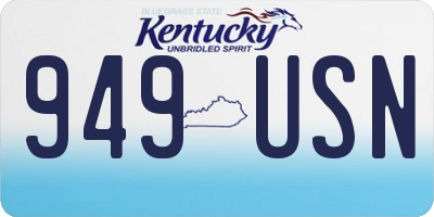 KY license plate 949USN