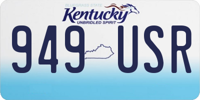 KY license plate 949USR