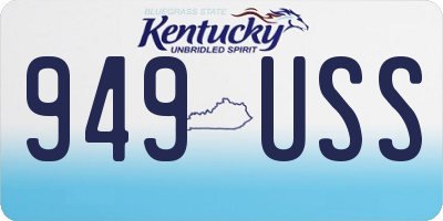 KY license plate 949USS
