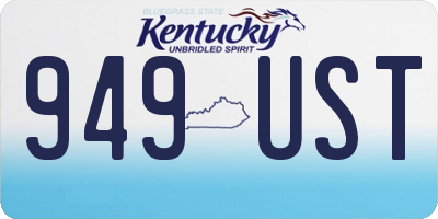 KY license plate 949UST