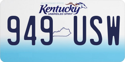 KY license plate 949USW