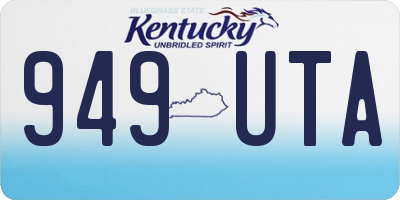 KY license plate 949UTA