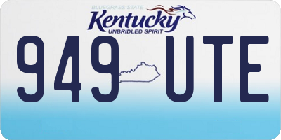 KY license plate 949UTE