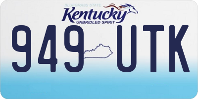 KY license plate 949UTK