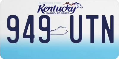 KY license plate 949UTN
