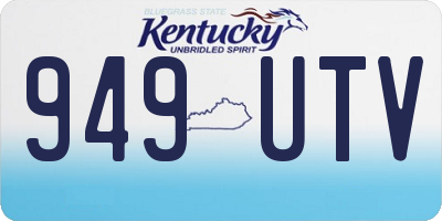 KY license plate 949UTV
