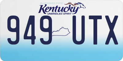 KY license plate 949UTX