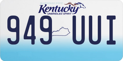 KY license plate 949UUI