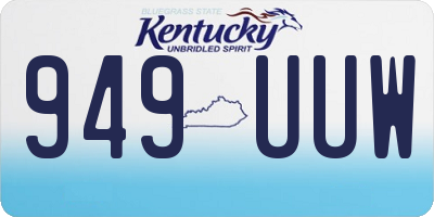 KY license plate 949UUW