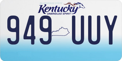 KY license plate 949UUY