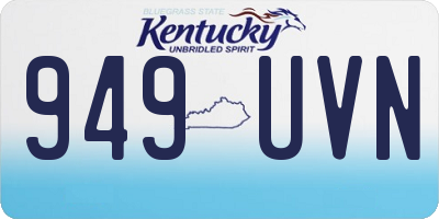 KY license plate 949UVN