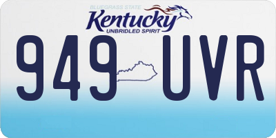 KY license plate 949UVR