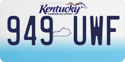KY license plate 949UWF