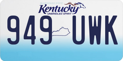 KY license plate 949UWK