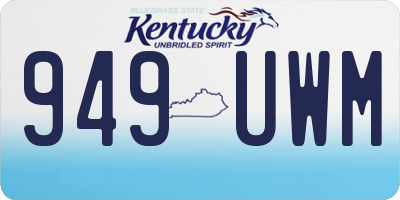 KY license plate 949UWM