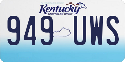 KY license plate 949UWS