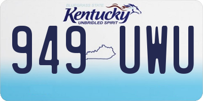 KY license plate 949UWU