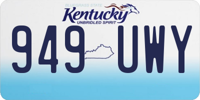 KY license plate 949UWY