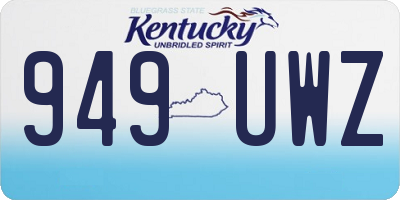 KY license plate 949UWZ