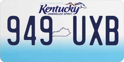 KY license plate 949UXB