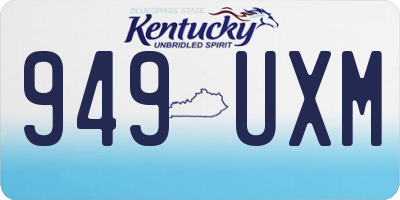 KY license plate 949UXM