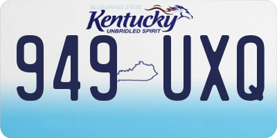 KY license plate 949UXQ