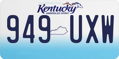 KY license plate 949UXW