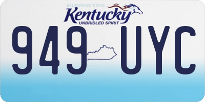 KY license plate 949UYC