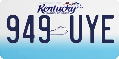 KY license plate 949UYE