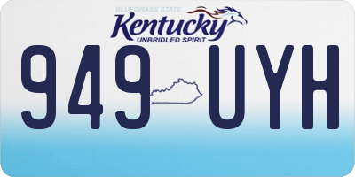 KY license plate 949UYH