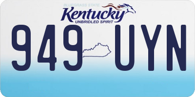 KY license plate 949UYN
