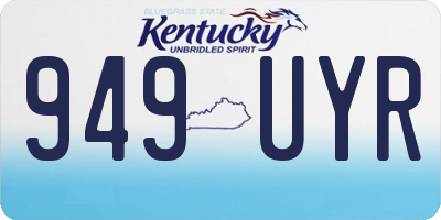 KY license plate 949UYR