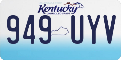 KY license plate 949UYV