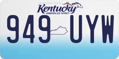 KY license plate 949UYW