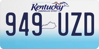 KY license plate 949UZD
