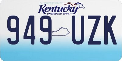 KY license plate 949UZK