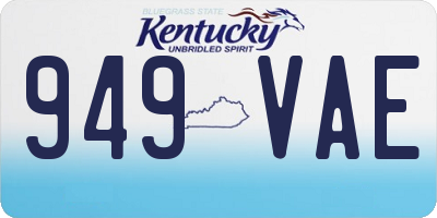 KY license plate 949VAE