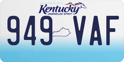 KY license plate 949VAF