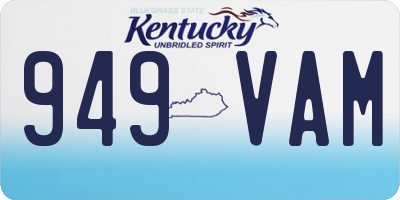 KY license plate 949VAM
