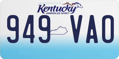 KY license plate 949VAO